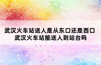武汉火车站送人是从东口还是西口 武汉火车站能送人到站台吗
